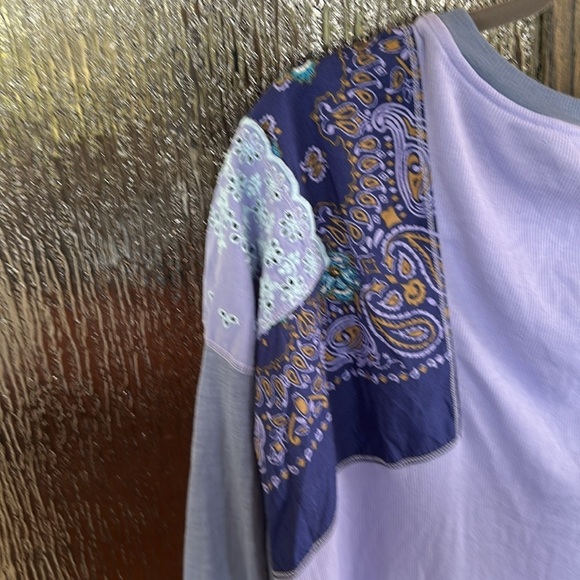 People We The Feelin It Tee Cornflower Combo Size small oversized Purple. - Picture 8 of 9